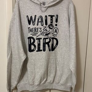 Gray Bird Graphic Hoodie